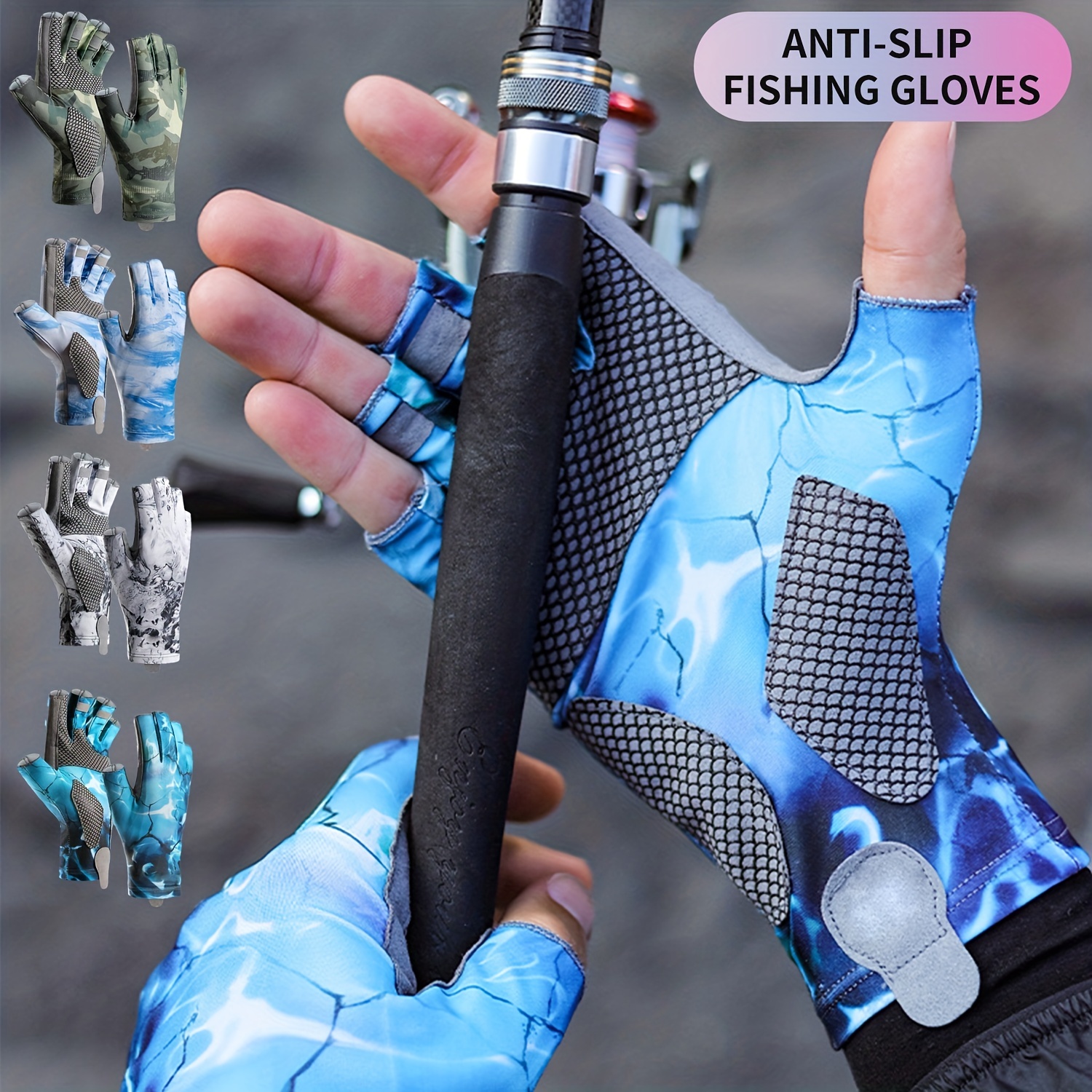 Fingerless Fishing Gloves Outdoor Fishing Protection Anti - Temu