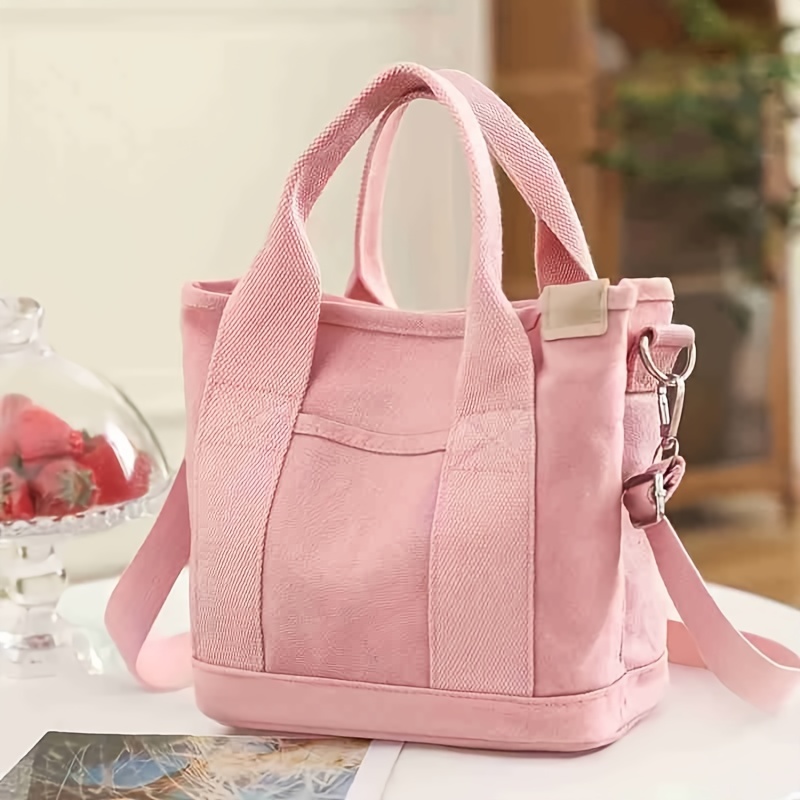 Canvas Tote Bag With Seperations, Durable Lightweight Shoulder Bag, Casual  Practical Commuter Mommy Bag