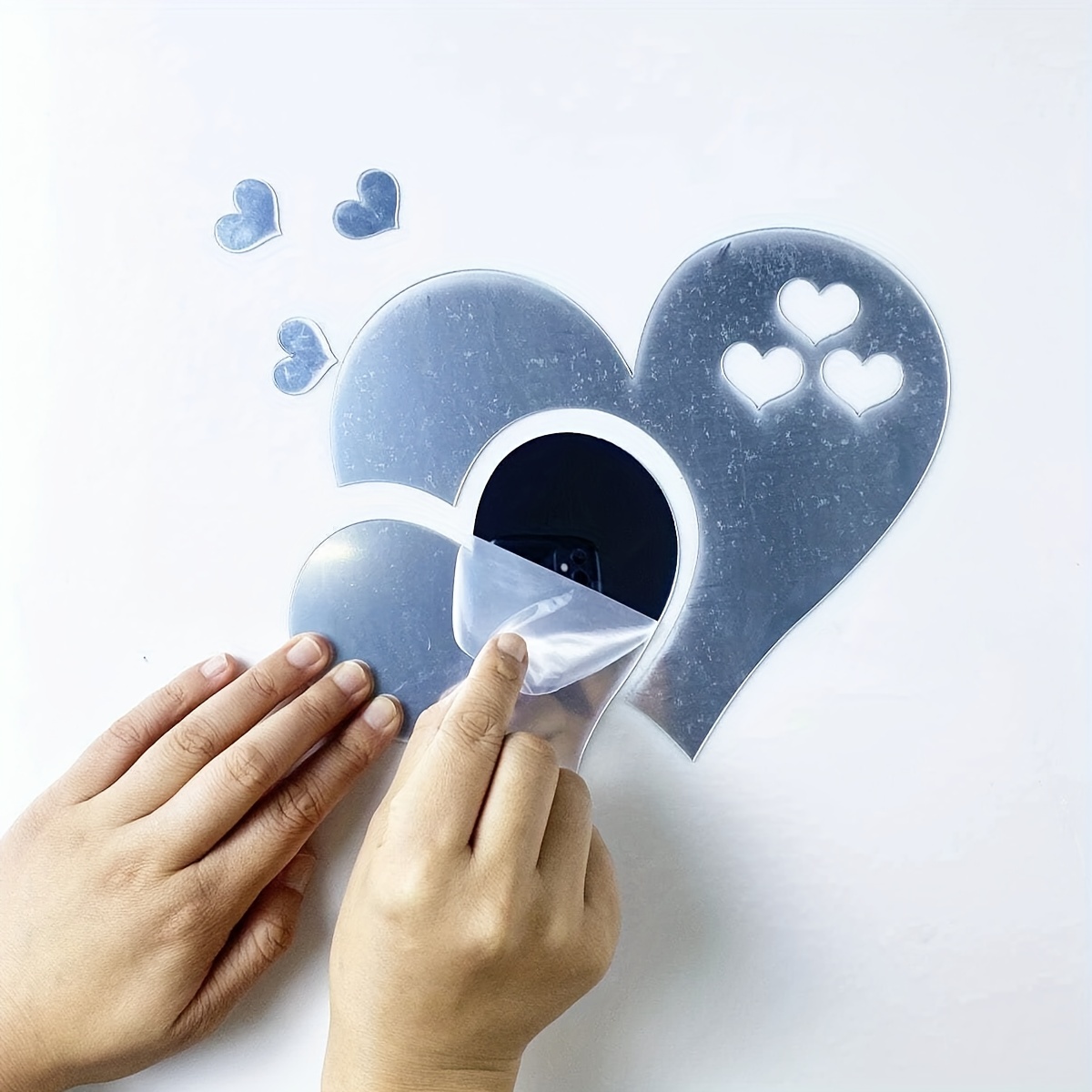 1pc 9 84in 11 41in Heart Shaped Acrylic Wall Sticker Mirror - Temu