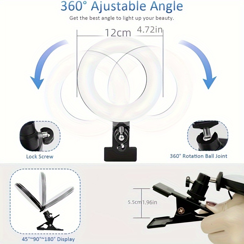 Video Conference Lighting Kit Ring Light Monitor Clip Remote - Temu