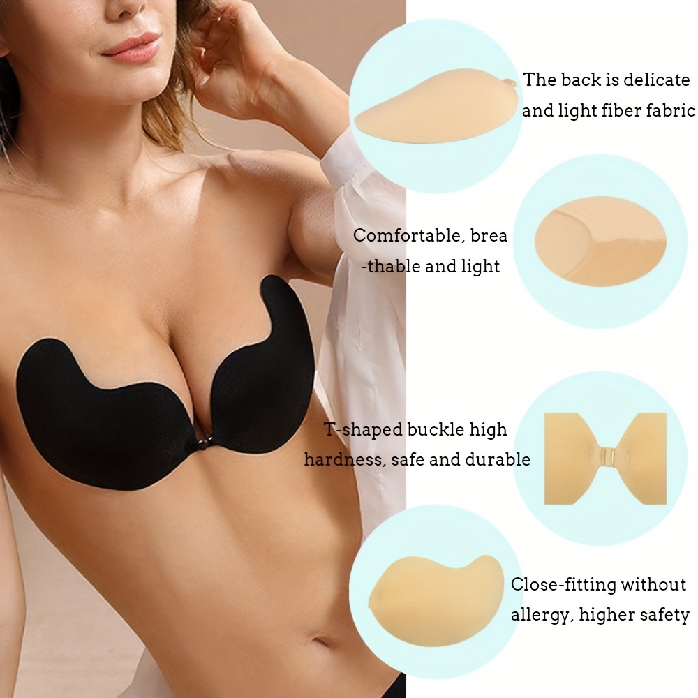 Reusable Adhesive Silicone Women Nipple Covers, Women Push up Breast Lift  Pasties - Beige 