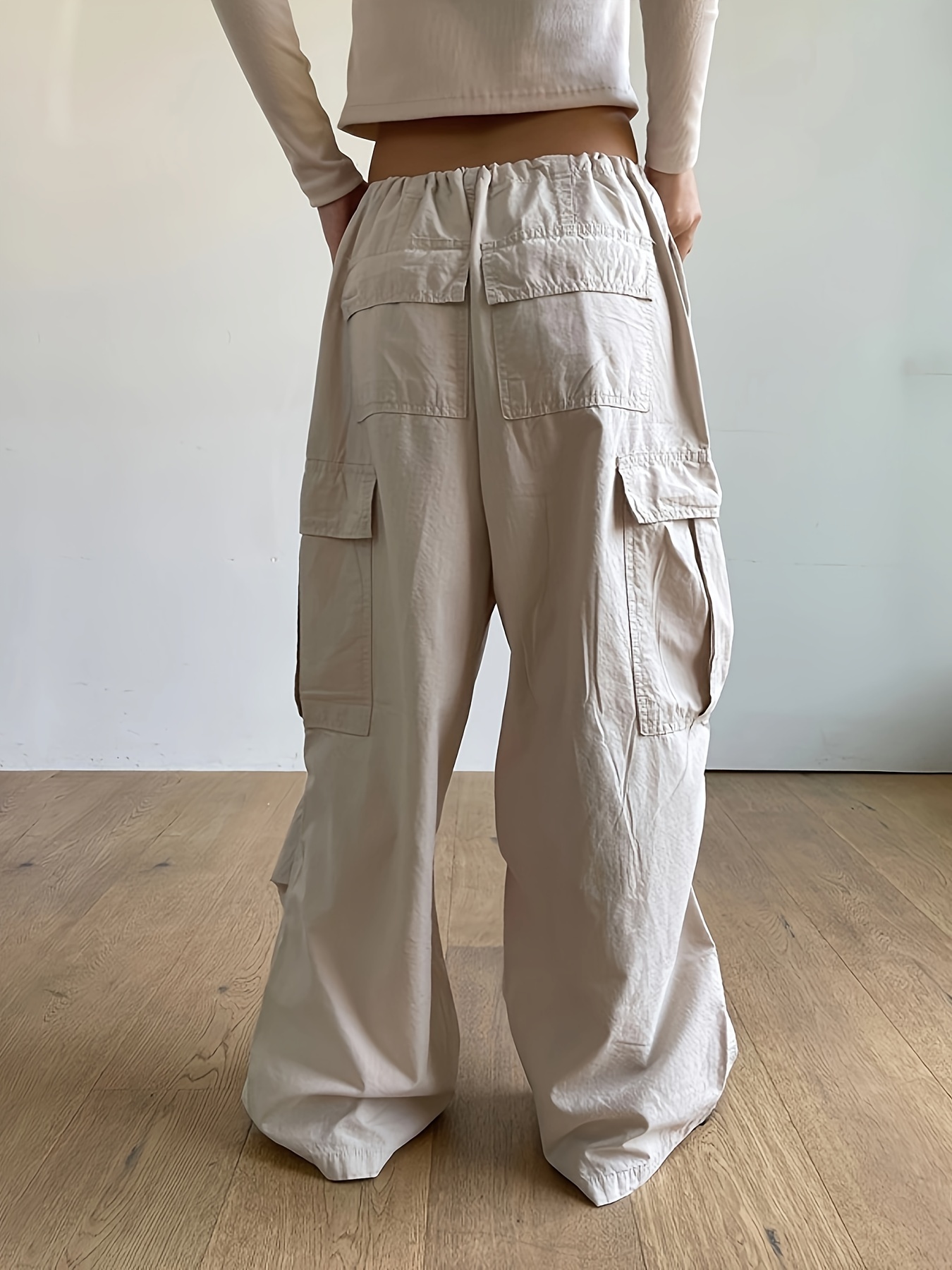 Street Style Cool Girl Multi pocket Cargo Pants Women's Low - Temu Canada
