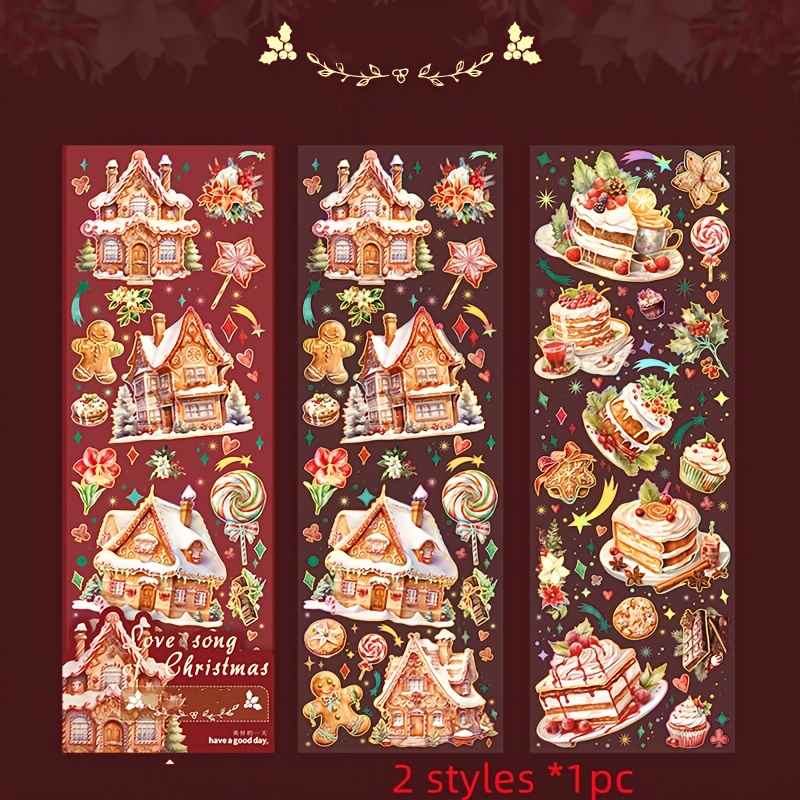 Bronzing Washi Sticker Book Christmas Greeting Book Series - Temu