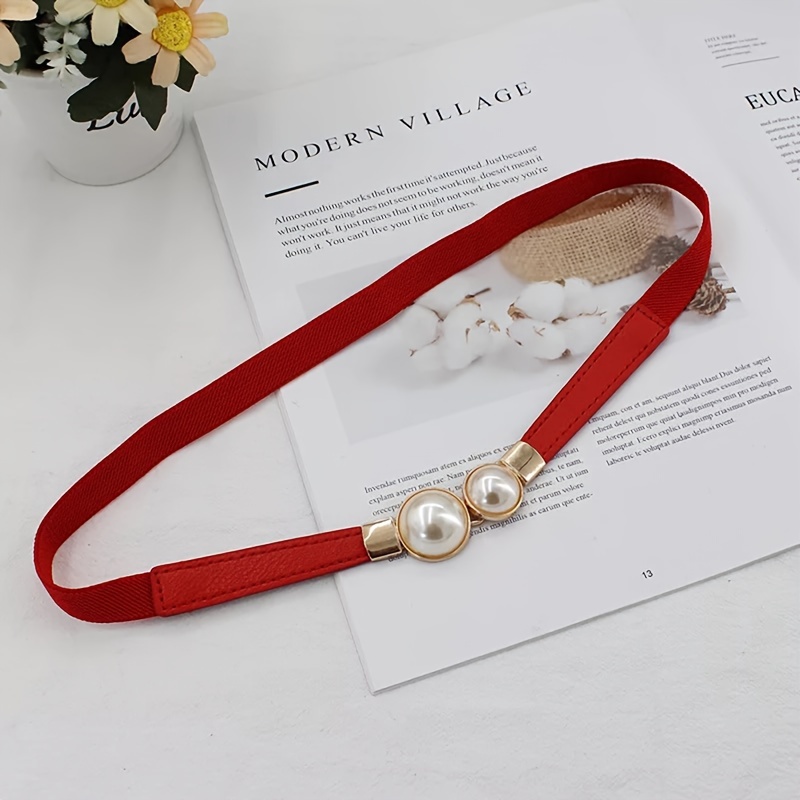 New Fashion Elastic Waist Belt Female Lady Women All-Match Pearl Belt  Diamond Inside with Dress Belt Bl-3019 - China Pearl Belt and Belt price