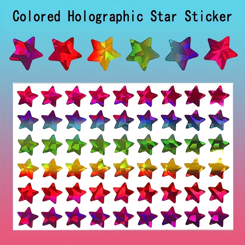 540 Pcs Star Reward Stickers, 10 Sheet Foil Colorful Sticker, Multicolor