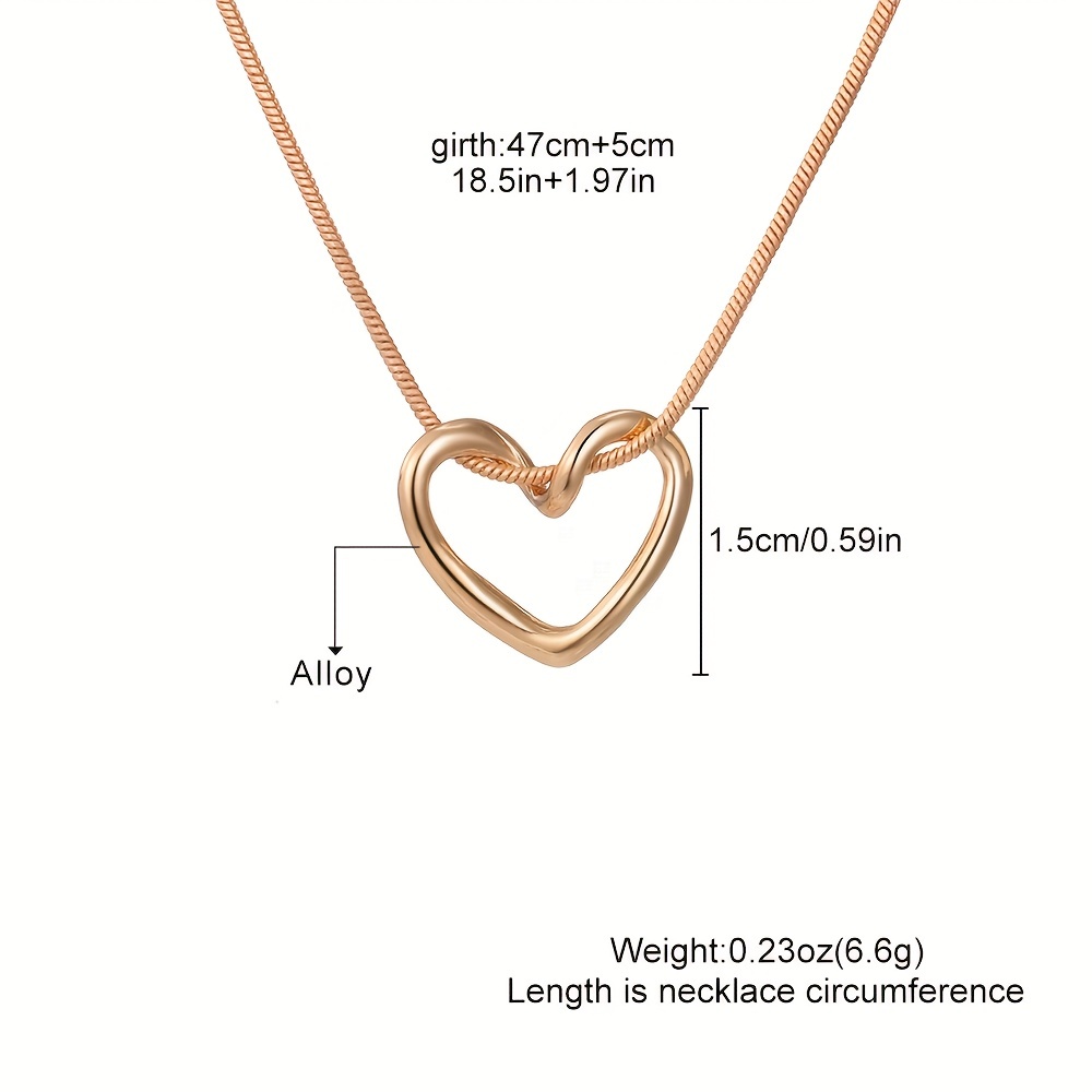 Fashion Heart Simple Hollow Thin Chain Clavicle Necklace Jewelry Accessory  for Valentine Day