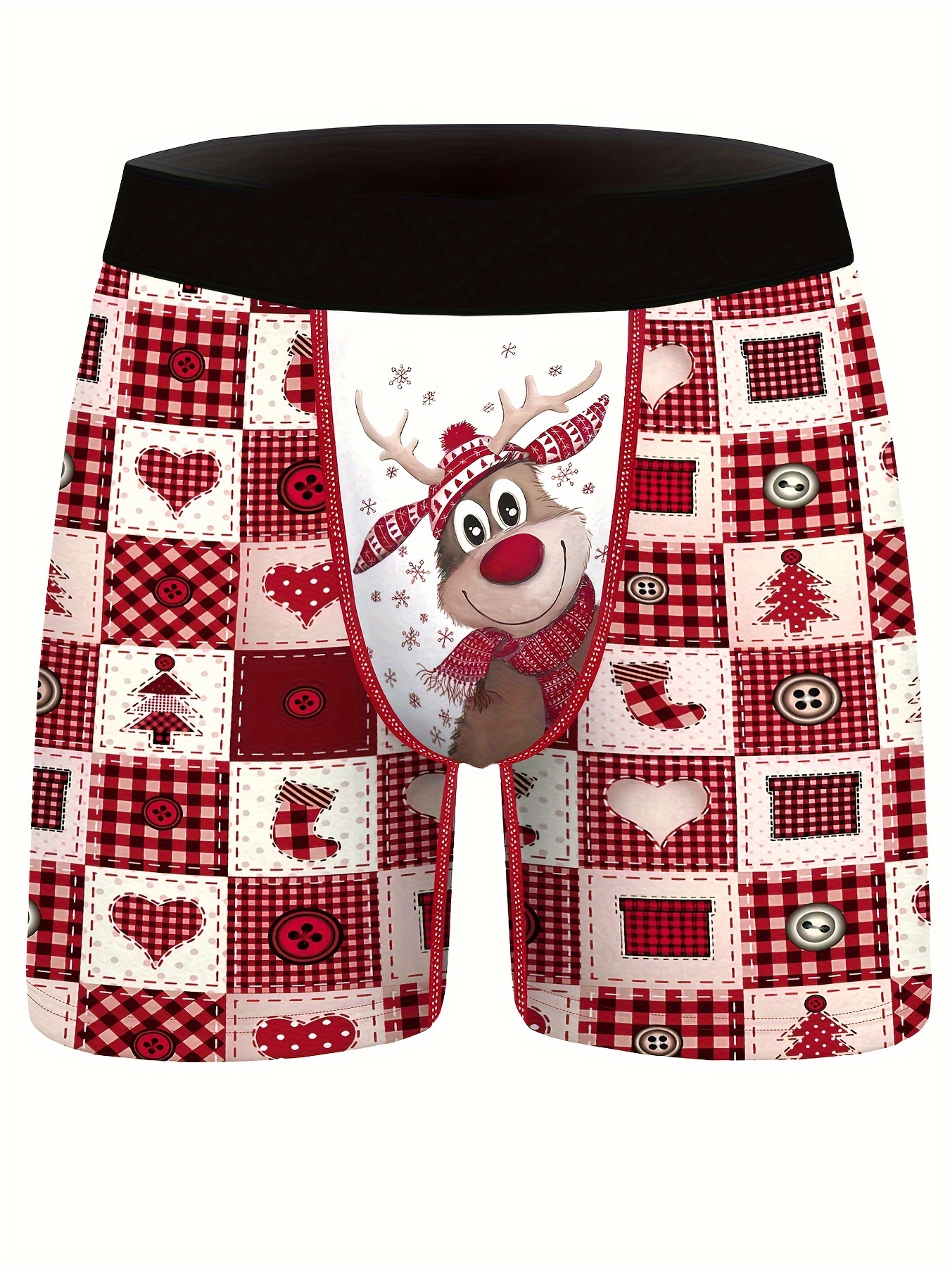 Christmas Knitting Pattern Men's Breathable Trunks Underwear