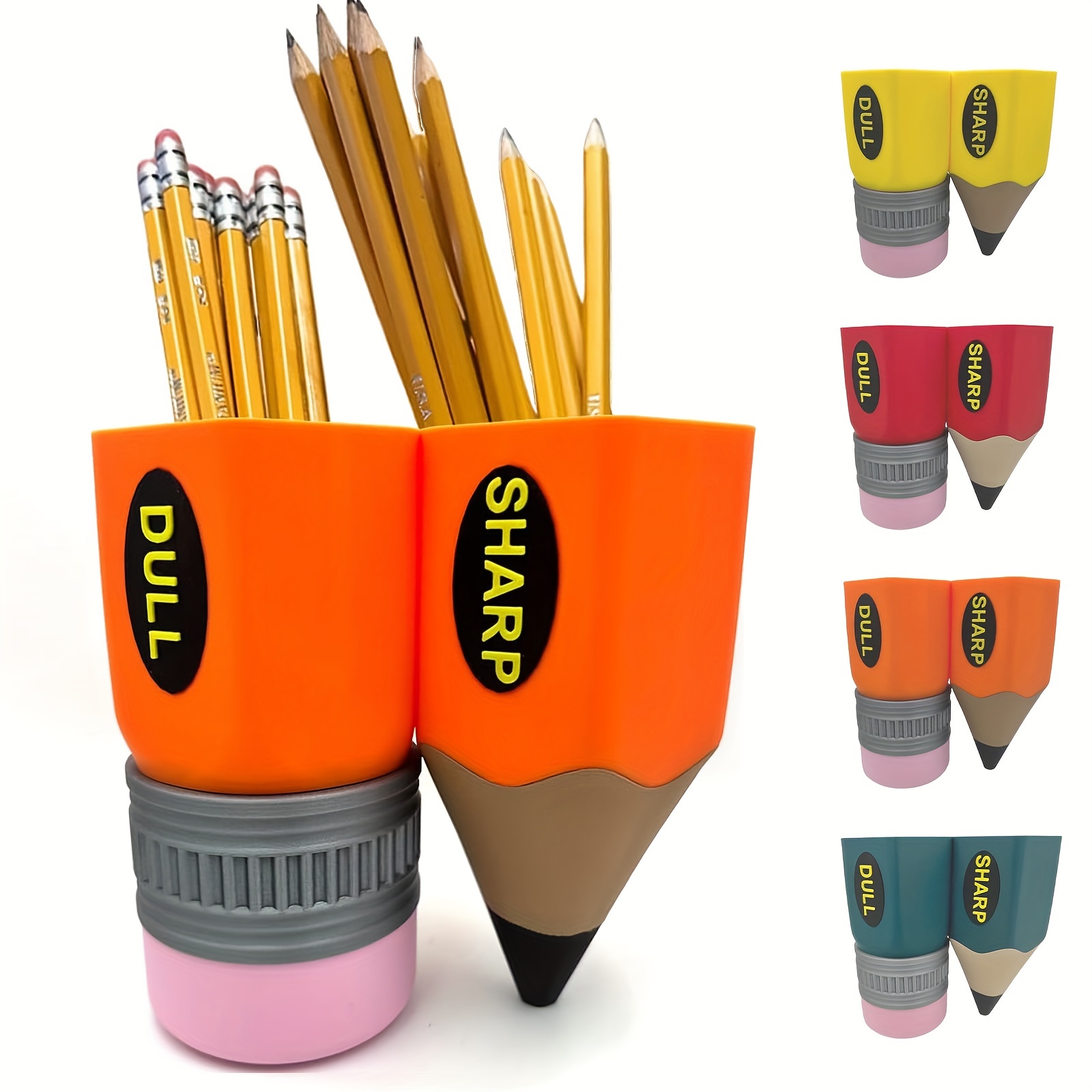 Rojada Sharp-Dull Pencil Holder, Unique Pencil Shaped Pen Holder, Funny Pencil Storage Organizer Pencil Container Dispenser,Cool Stationery Rack