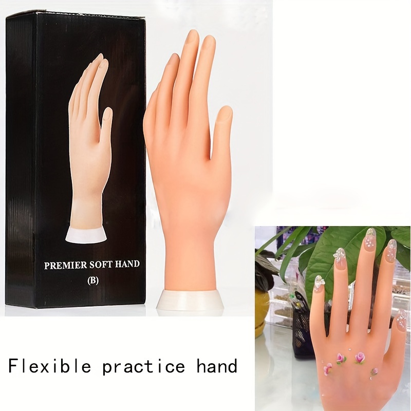Nail Art Practice Hand Box For Acrylic False Nail Practice, Pvc Model Hand  With Bendable & Realistic Fake Nails, Suitable For Beginners With Training  Hand Holder Fake Manican Hands For Nails Practice