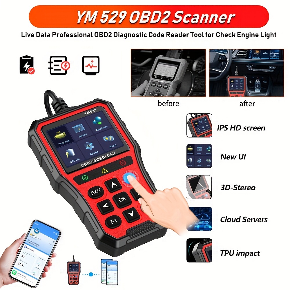 Obd2 Scanner Automotive Diagnostic Scan Tester Tools Auto - Temu