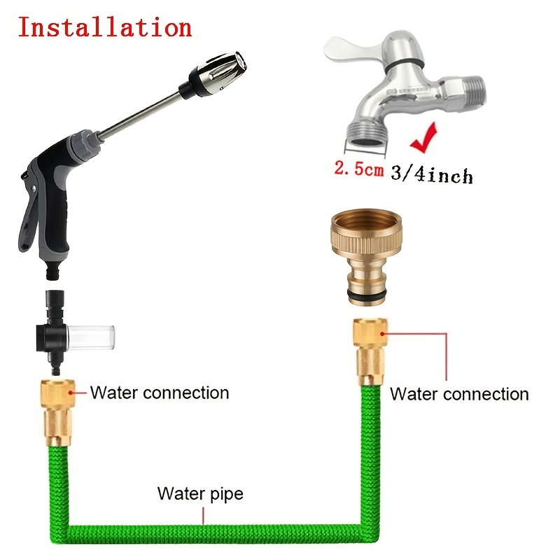 Multi-functional High Pressure Car Wash Water Gun - Hose Nozzle With Long  Rod For Garden, Floor And Car Cleaning, Including Quick Connector