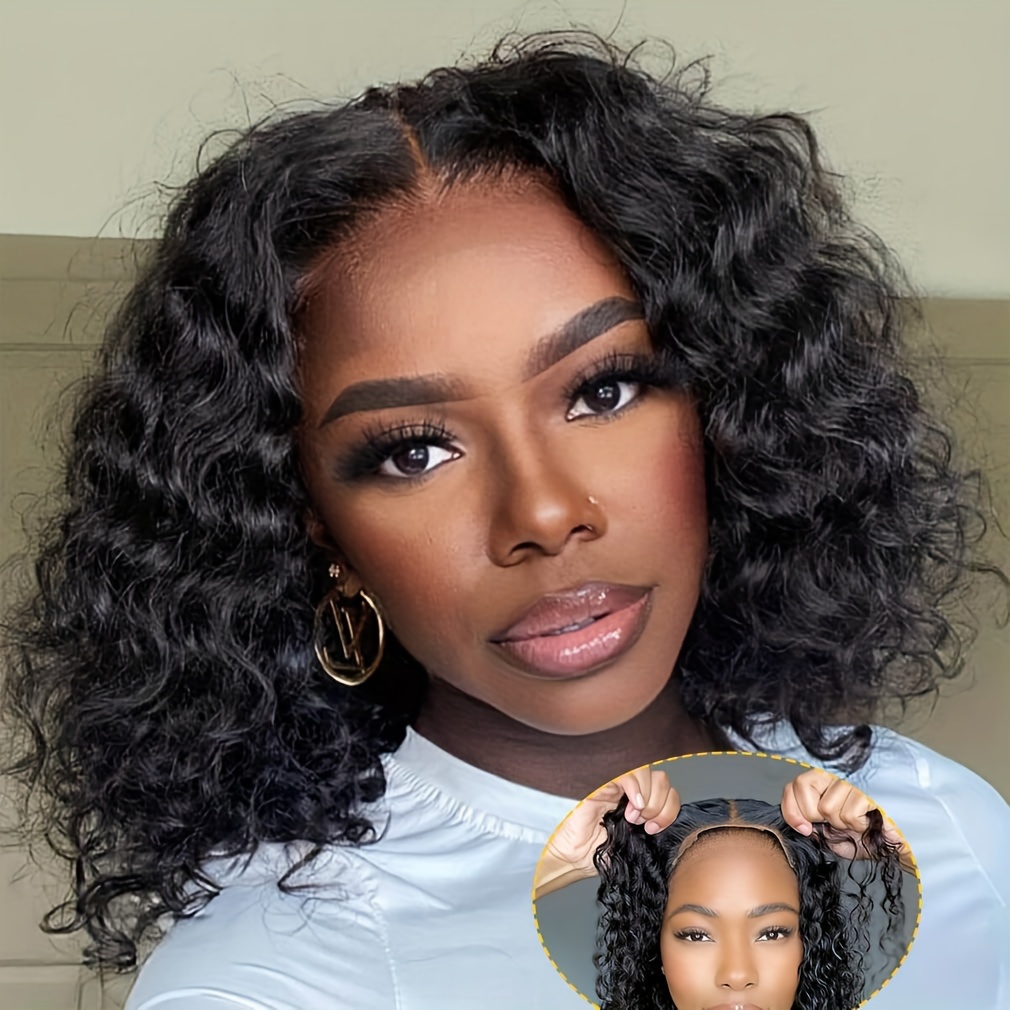 Short Water Wave Bob Lace Front Wigs Human Hair 13x4 Lace - Temu