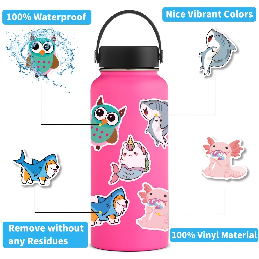 10/50/100/200Pcs Cute Water Bottle Stickers for Adults, Vinyl Waterproof  Laptop Vsco Stickers Decals for Hydroflask Computer - AliExpress