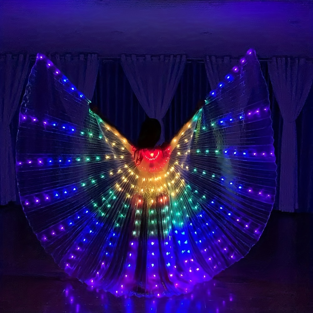 P01 Split white wings luminous glowing cloak dance stage led costumes  bellydance wears party perform led cloak rave led wings dj