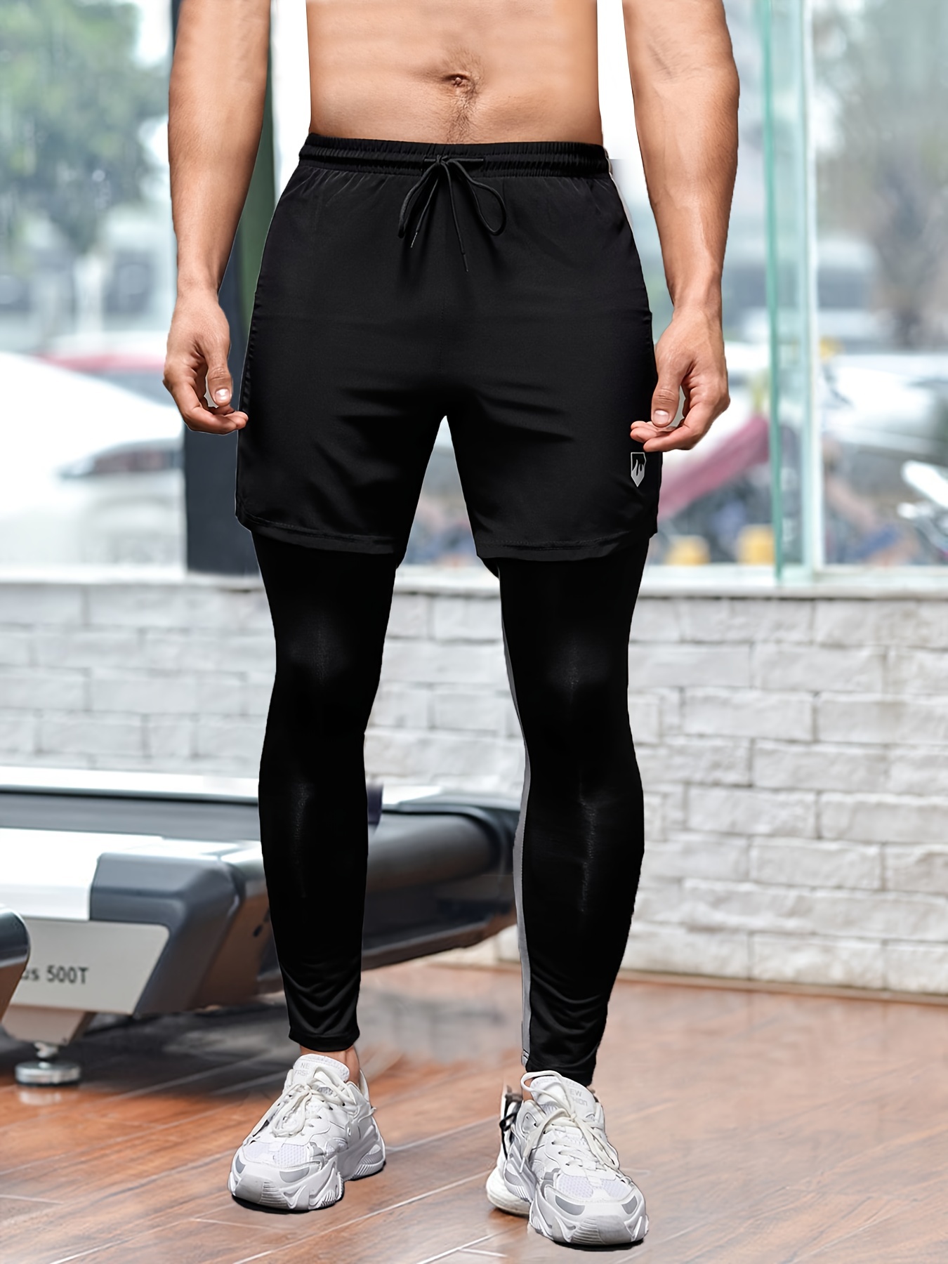 2 in 1 Double Layer Pants Activewear Men's Sports Trousers - Temu