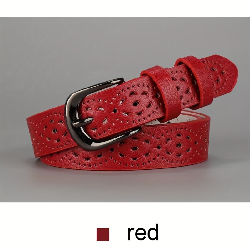 Image of 2024 Women's High End Alloy Head Belt Needle Belt 5 Colors Hollow Fashion Belt Women's Belt Fashion Retro Casual Belt Gift Belt
