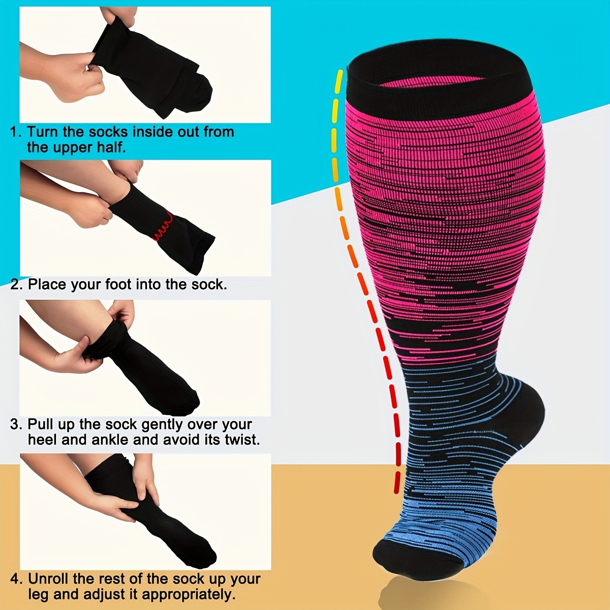 Plus Size Compression Socks Thermal Calf Stockings Pregnancy