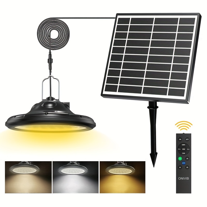 1pc Luz Solar Exterior 304leds 1600 Lúmenes Luz Solar - Temu