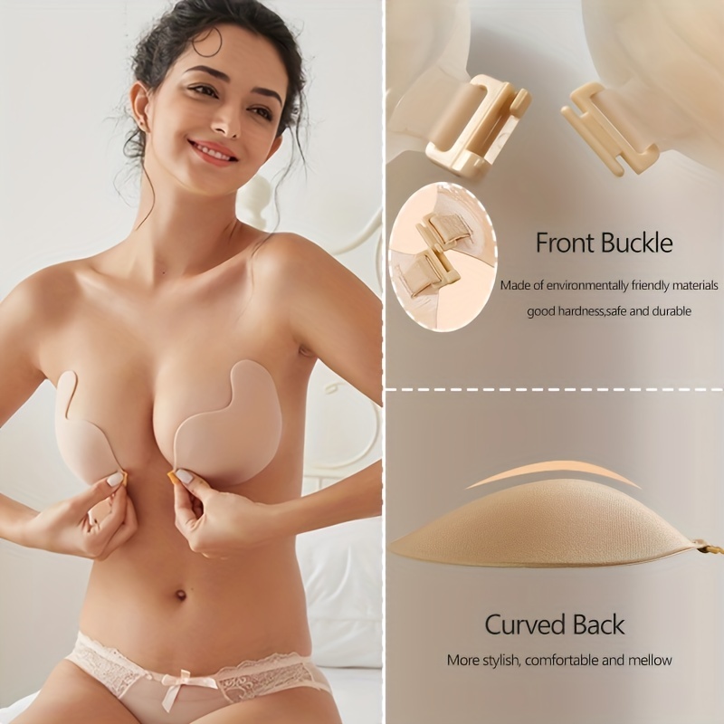 Invisible Adhesive Front Snap Nipple Bra Strapless Reusable - Temu