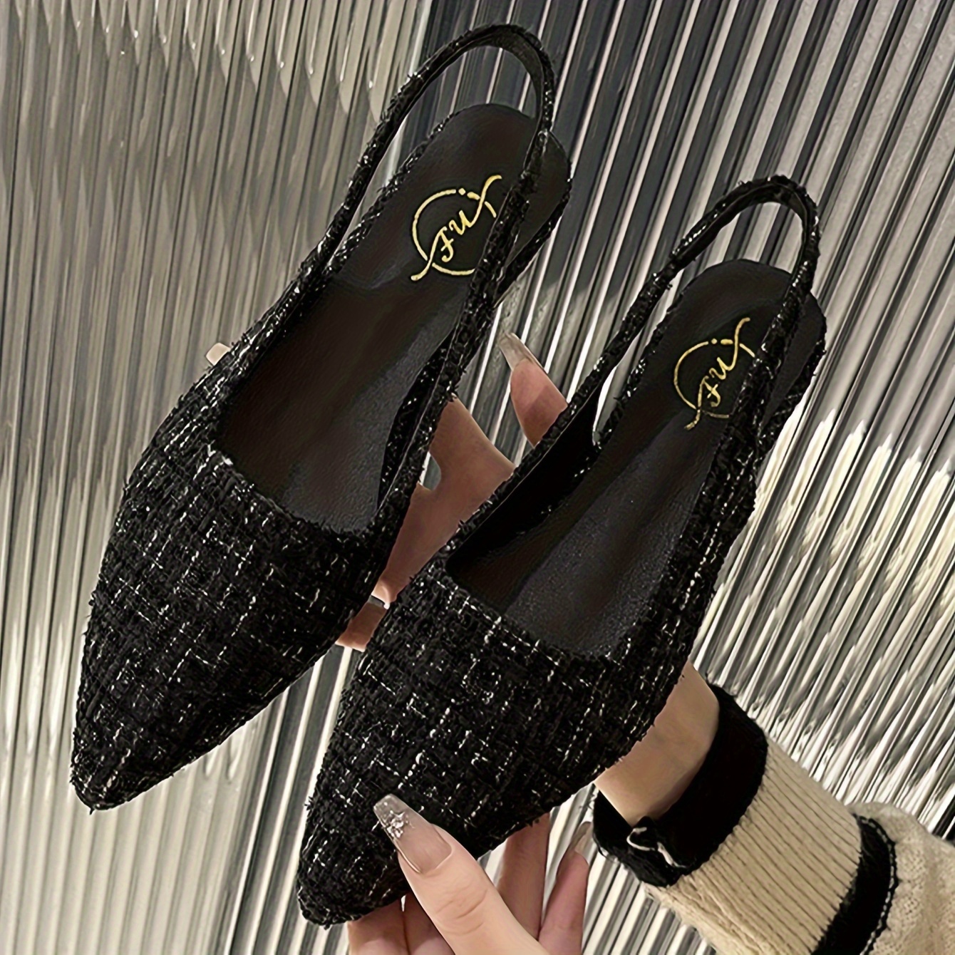 Factory Direct of High-End Vintage Style Women'S Shoes, Wizard of Oz Inspired Open-Toe for Spring And Summer, Featuring French Romantic Pointed Design And Ultra-Comfortable Low-Heeled Backless Flats.