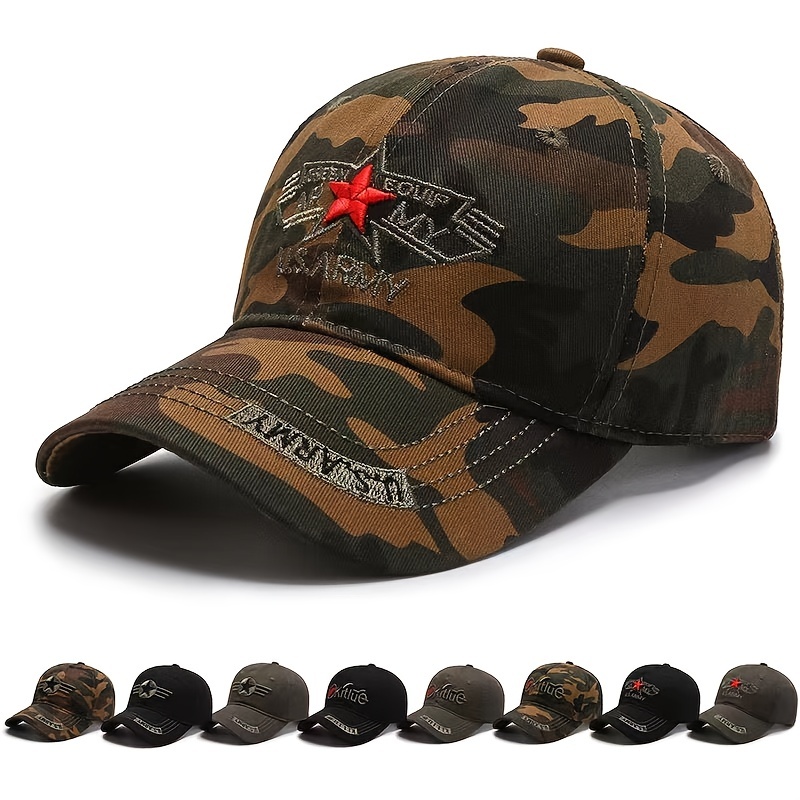 Camouflage Tactical Operator Adjustable Baseball Trucker Sun Shade Hat for Fishing Sports Hunting Hiking Men Women,Temu