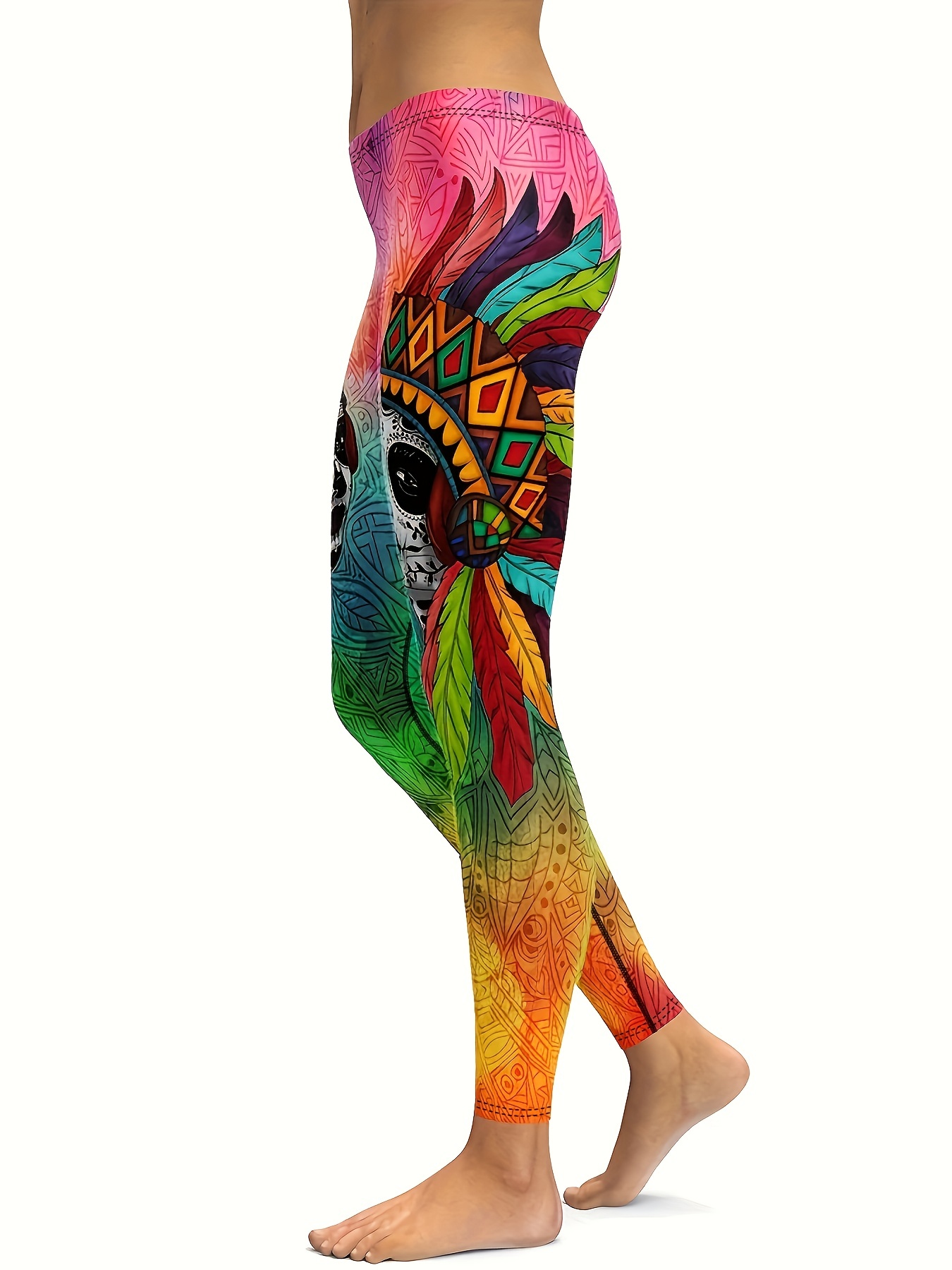 Paisley Printed Pattern High Waist Hip Lifting Yoga Pants - Temu