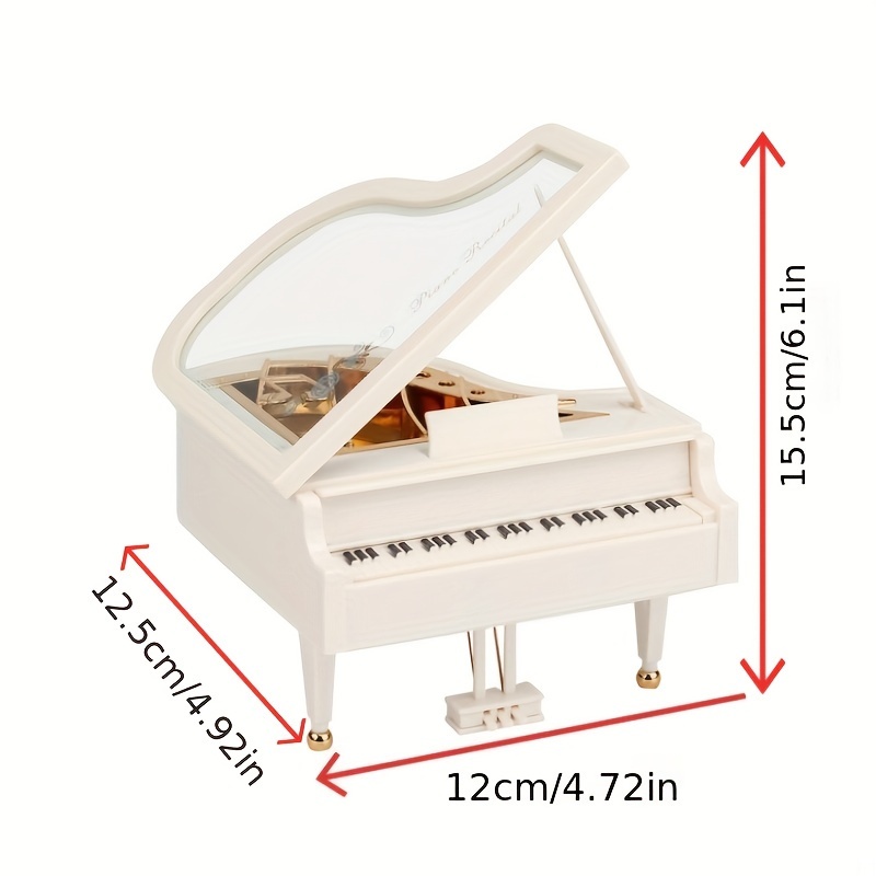 Atyhao Caixa de música de piano simulação, caixa de música de piano clássica  elegante madeira delicada para aniversário de Natal (cor de madeira) :  : Brinquedos e Jogos