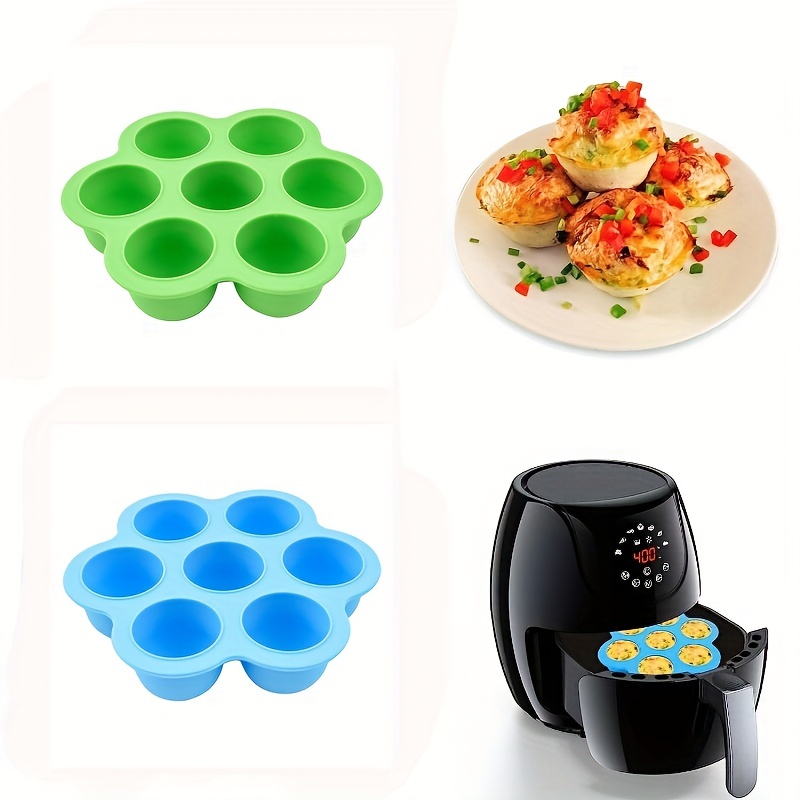 The Versatile Silicone Air Fryer Egg Bit Mold, Silicone Air Fryer Egg Bite  Mold, Reusable Egg Bites Pan With Lid-alternative To Sous Vide Egg Bite  Maker, Air Fryer Accessories - Temu