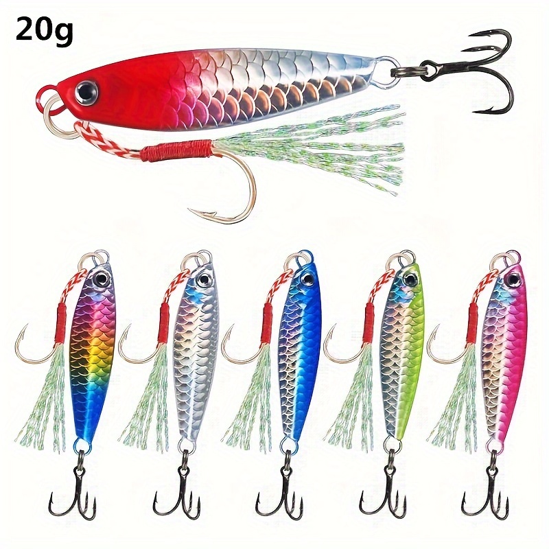 Variety pack of 3 Spoon Hard Fishing Lures - Treble Hooks with