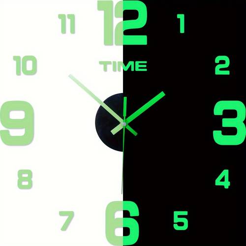 creative minimalist glow in the dark digital wall clock european silent clock no drill wall mount for home office classroom living room decor