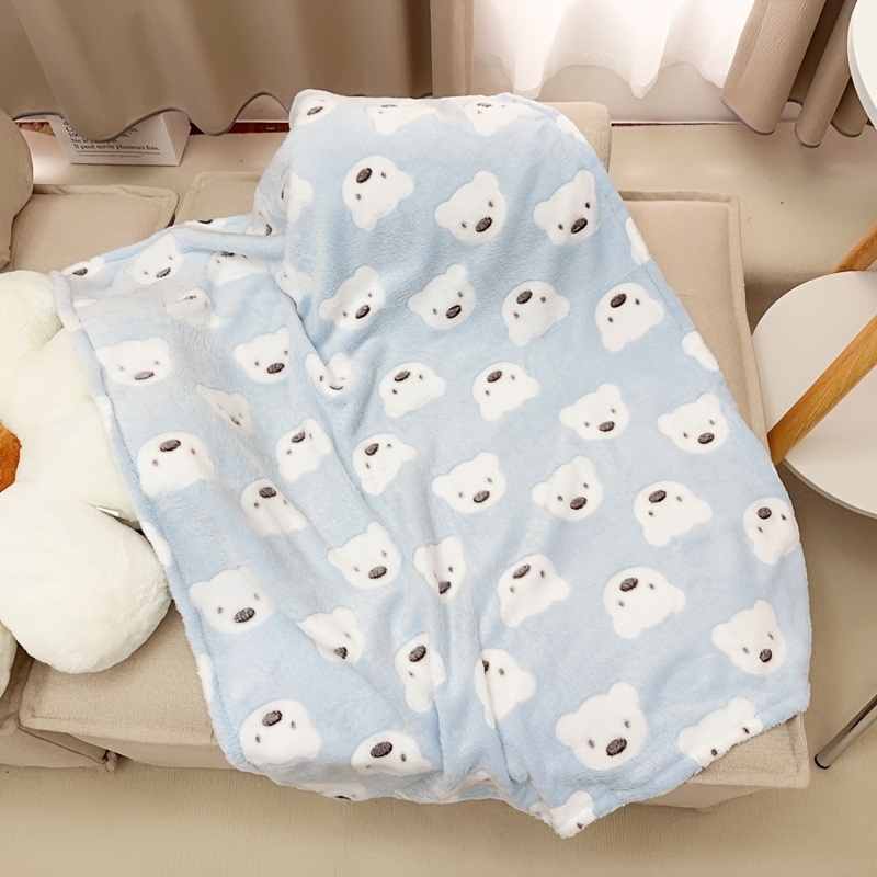 1 Stück Honigbär-Decke, Niedlicher Weißer Bär, Überwurf, Decken