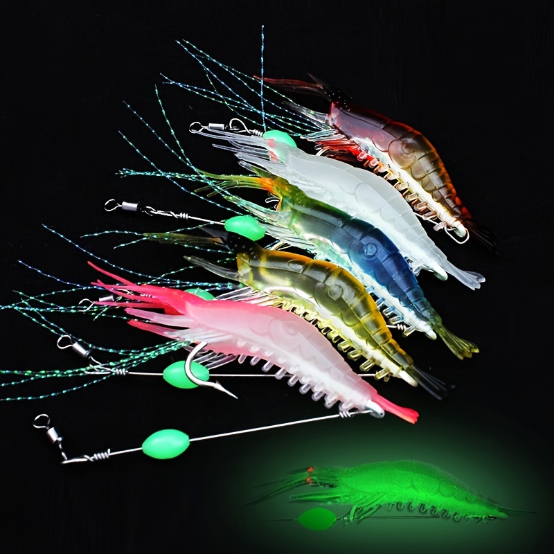 Glow Soft Shrimp Fishing Lure Jig Hook Lifelike Artificial - Temu