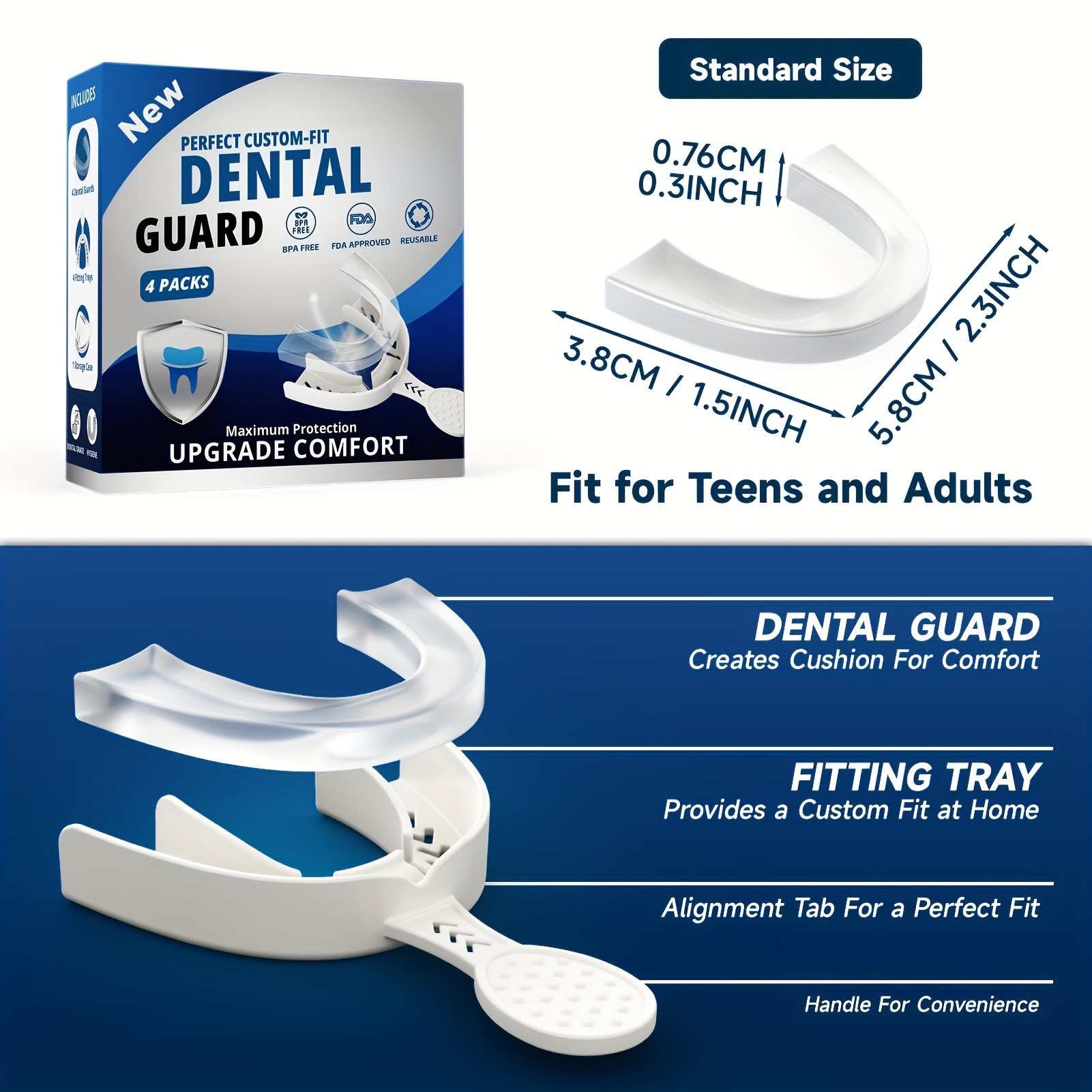 4 Pack Mouth Guard For Teeth Grinding Professional Night Guards