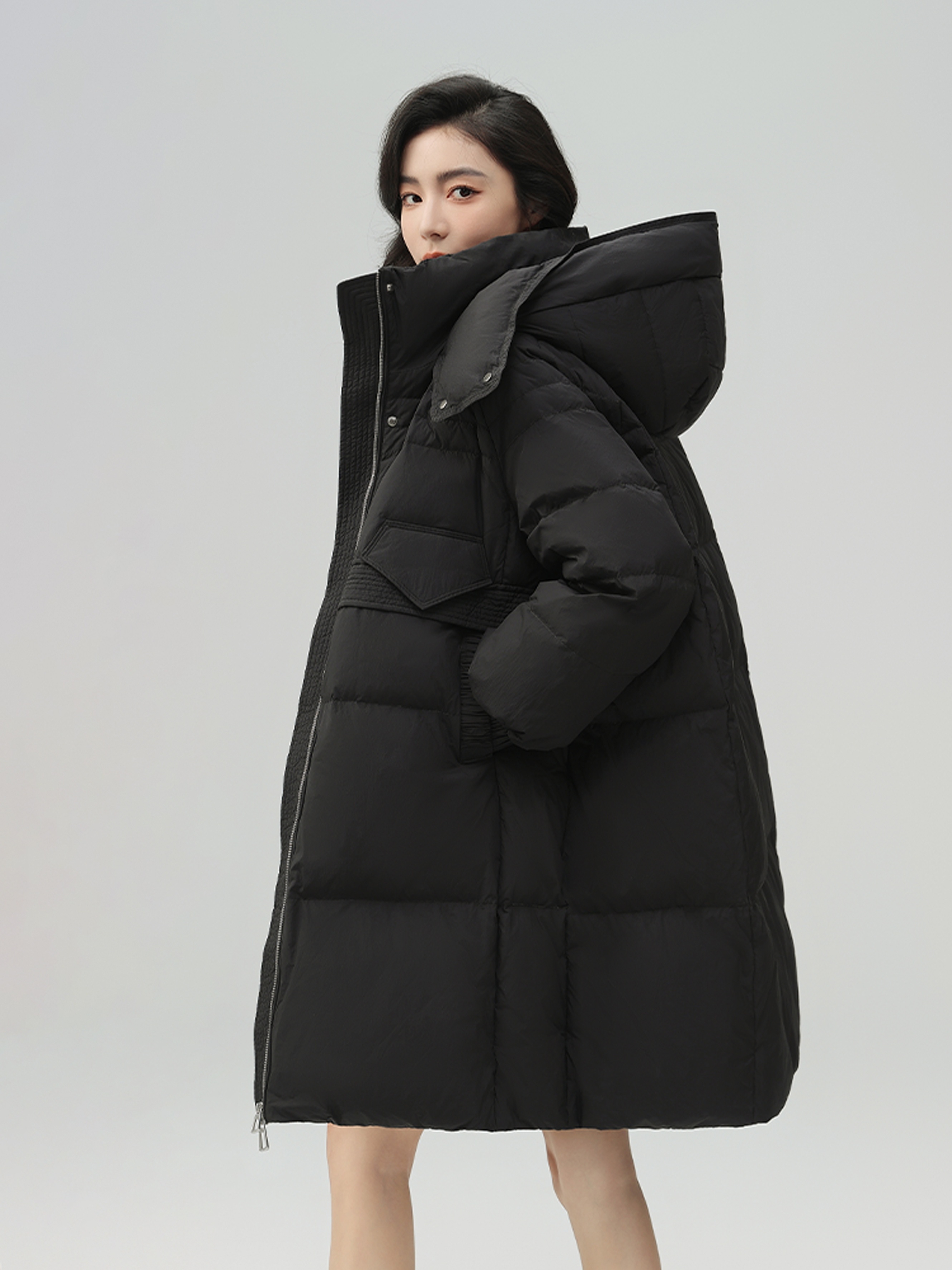 Invierno de mujer Coreano Abrigo acolchado suelto Cálido Cuello de