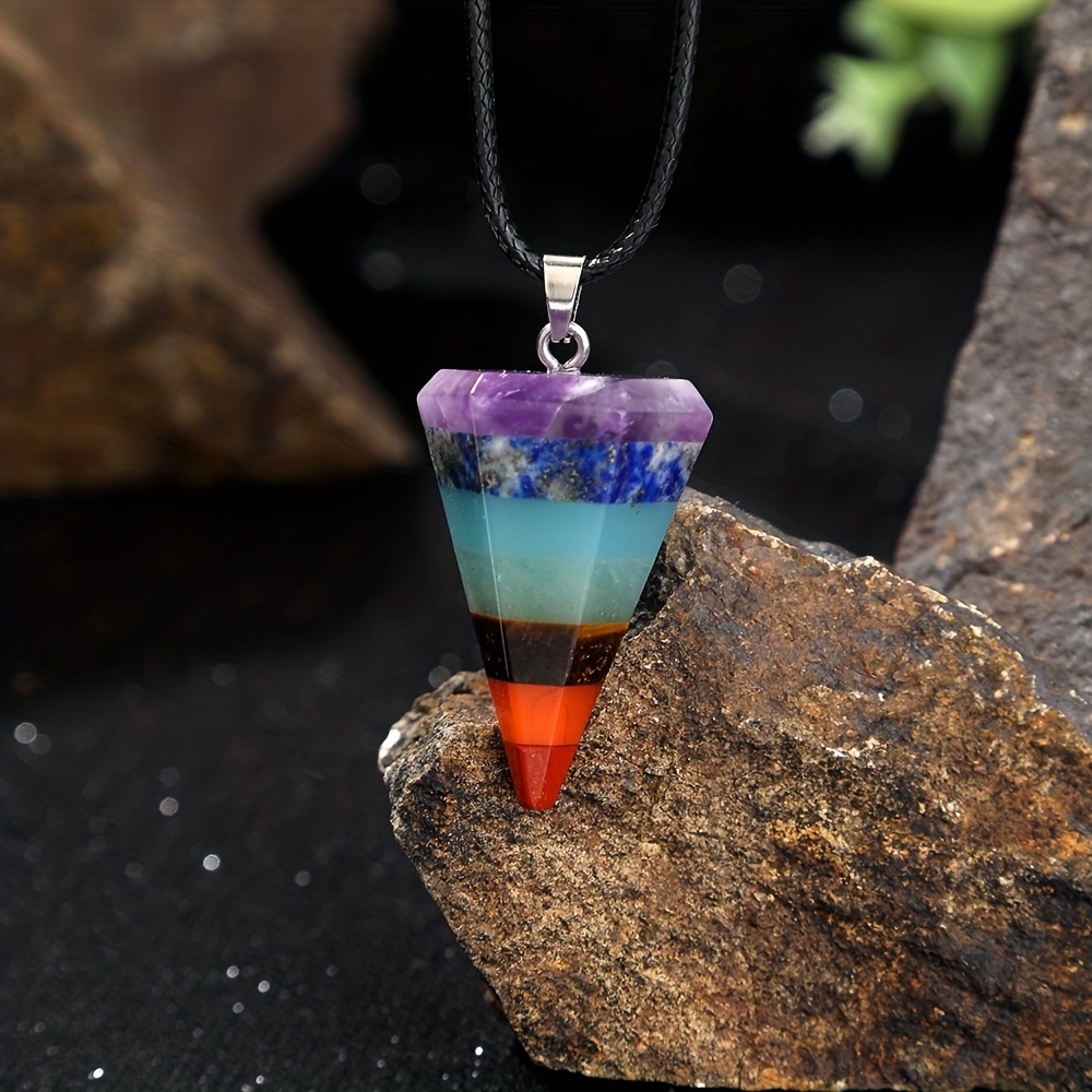 Heldig 7 Chakra Necklace Handmade Healing Orgone Pendant Crystal Necklace  Spiritual with Adjustable Cord for Men Women Positive Energy, Meditation,  Chakra Crystal Jewelry GiftB 