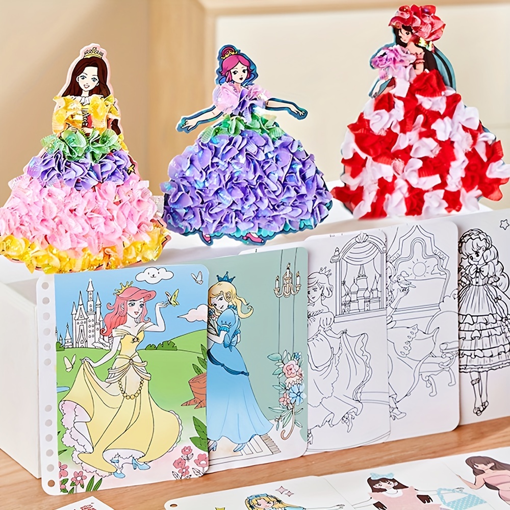 4Pcs Fantasy Princess C Kid Toy Fashion Drawing Creative Poke Art Book For Girls  Ages 8-12, Puzzle Puncture Painting With Princess Board Stickers, Kids Art  Education Book, Art Diy Craft Kit Gifts