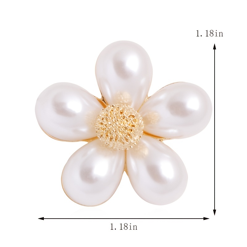 Elegant Faux Pearl Leaf Brooch For Women Delicate Alloy - Temu