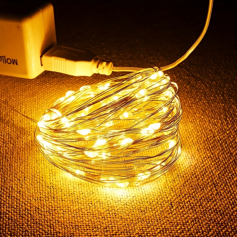 

1pc Usb Copper Wire Light String, Led Copper Wire Light String, Dormitory Bedroom Colorful Star Light String, Festival Christmas Valentine's Day Atmosphere Decoration Light String