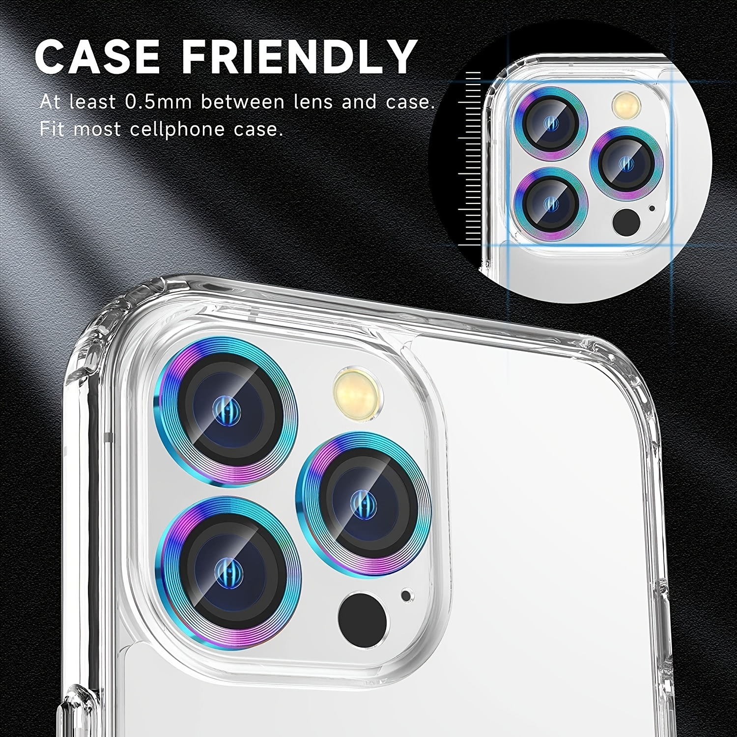 Fewdew [3+1] for iPhone 14 Pro Max/iPhone 14 Pro Camera Lens Protector, 9H  Tempered Glass [Anti Scrach] [Ultra HD] Metal Individual Ring Camera Screen