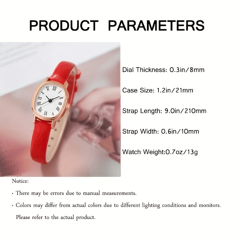 Pointer Casual Oval Watch Fashion - Rome Temu Analog Pu Quartz