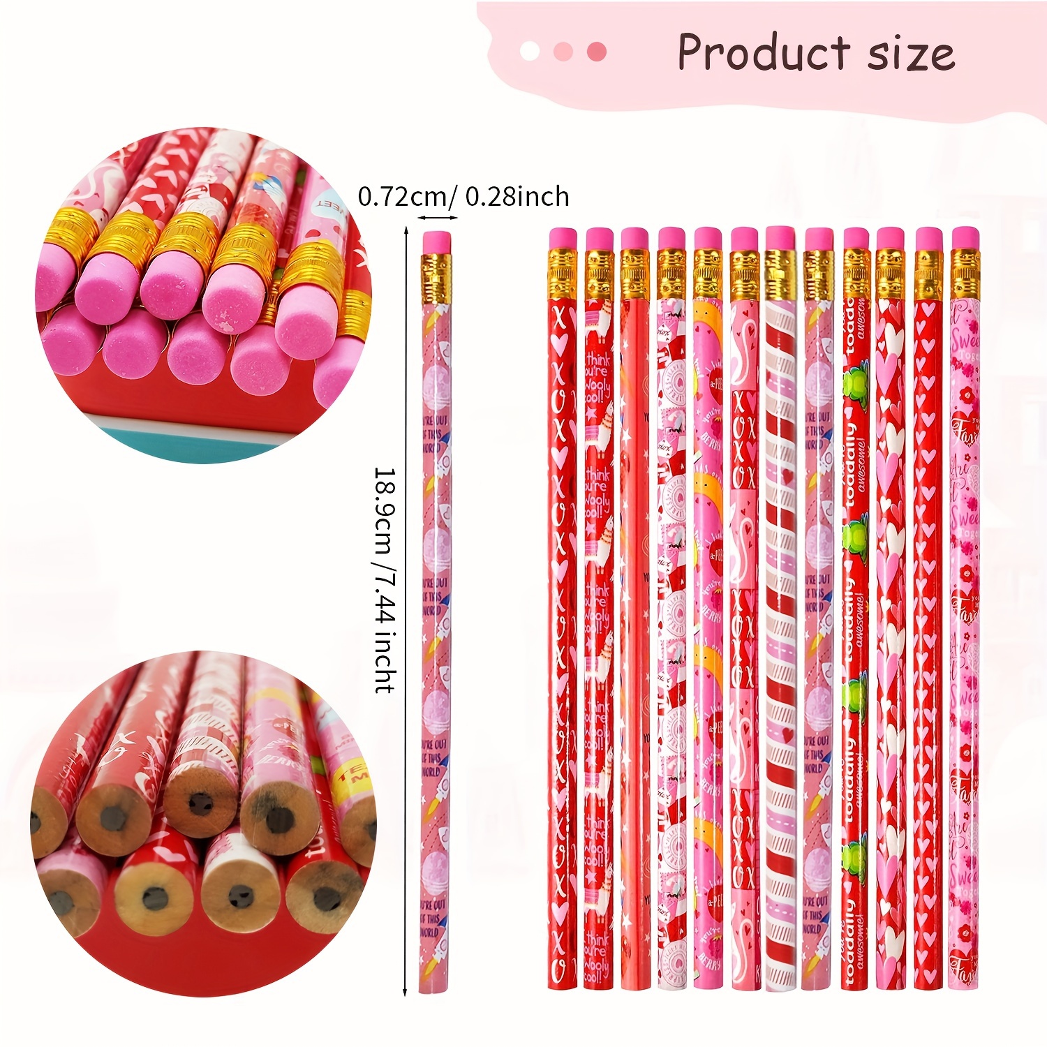 Valentine's Day Pencils Valentine's Day Heart Party Favors - Temu
