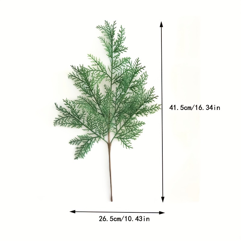 Fake Flower Simulation Pine Tree Cypress Leaves Short Branch - Temu