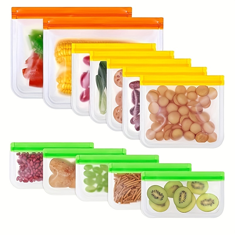 1pc/10pcs Bolsas Almacenamiento Alimentos Reutilizables, Contenedores  Almacenamiento Sellados Alimentos Refrigerador Plegable Portátil, Bolsas  Ziplock Congelador Prueba Humedad Prueba Fugas, Bolsa Almacenamiento Granos  Espesada Transparente, Marinar