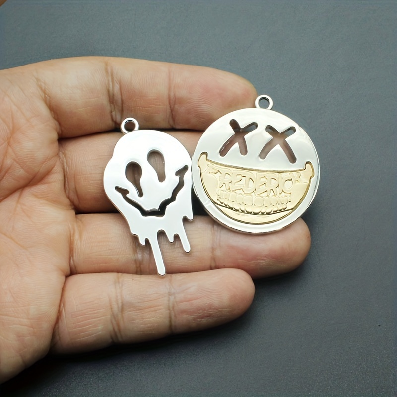 Hip Hop Devil's Smile Double Pendant Necklace Keychain
