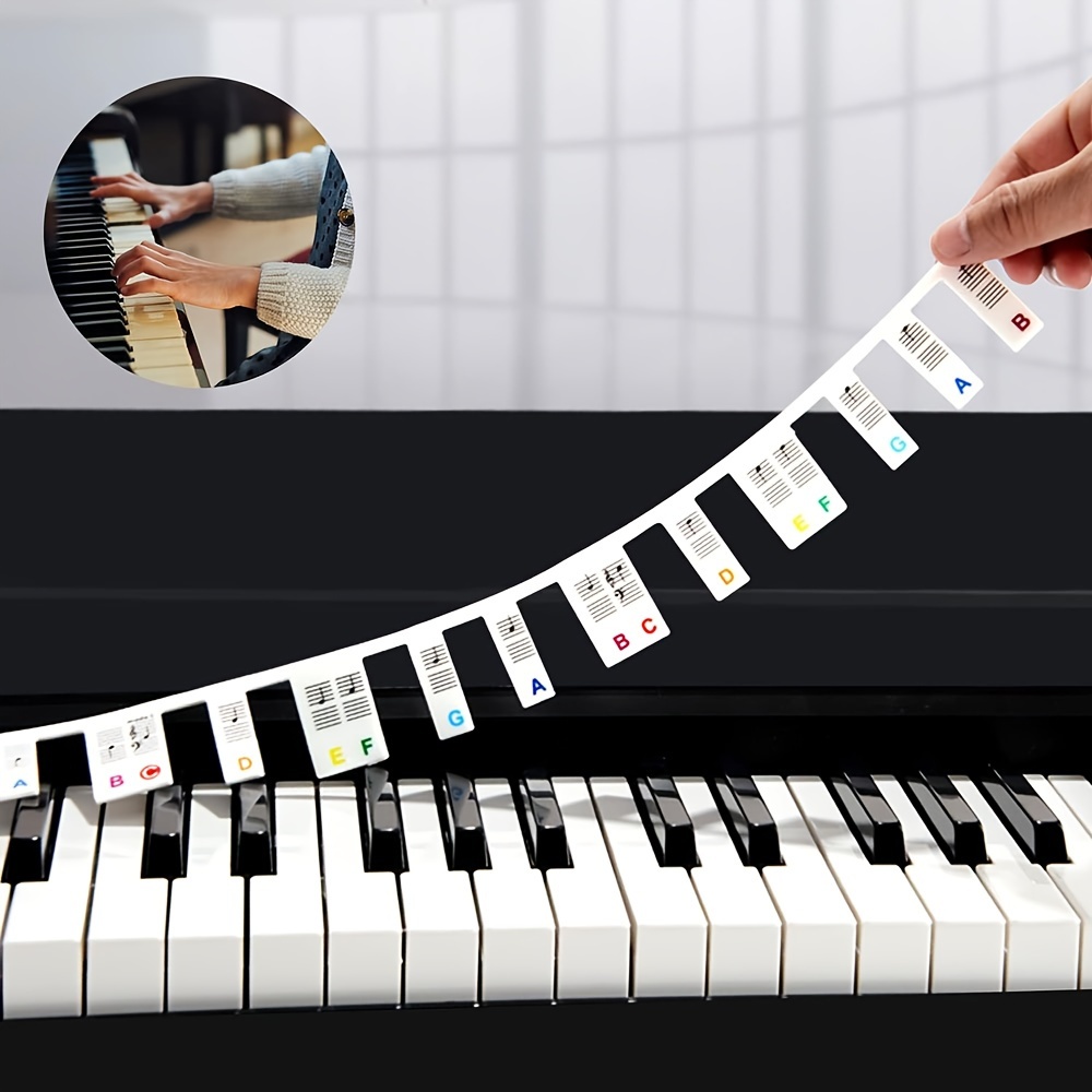 Autocollants de clavier de Piano en Silicone, étiquettes de Notes