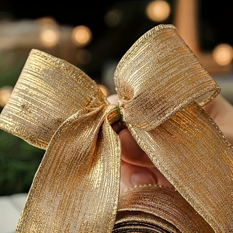 Golden Ribbon For Gift Wrapping Pretty Satin Ribbons For - Temu