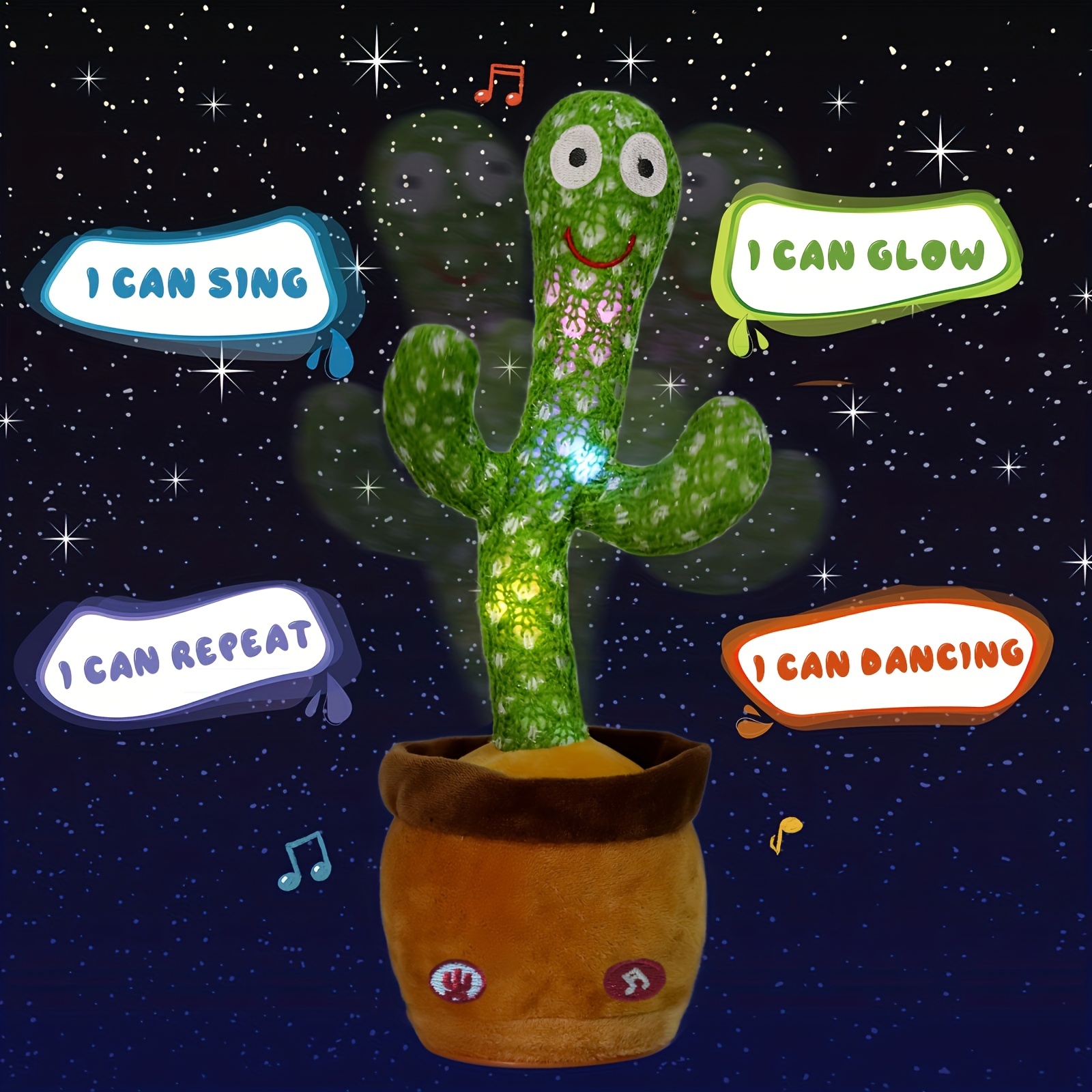 Talking Cactus Toy Dancing Cactus Baby Toy With Lighting - Temu Spain