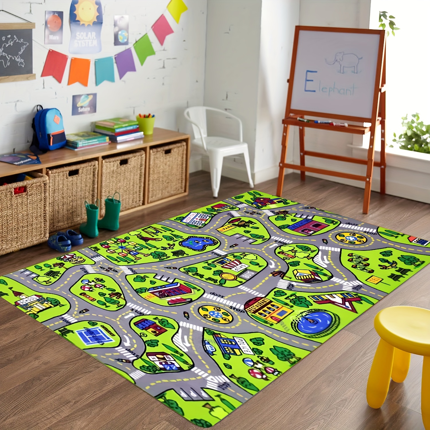 1 Stück Kinderteppich-Spielmatte, Kinderautoteppich-Teppich,  Rennstrecken-Teppich Zum Spielen Von Autos Und Spielzeug, Pädagogische  Teppiche, Stadtstr