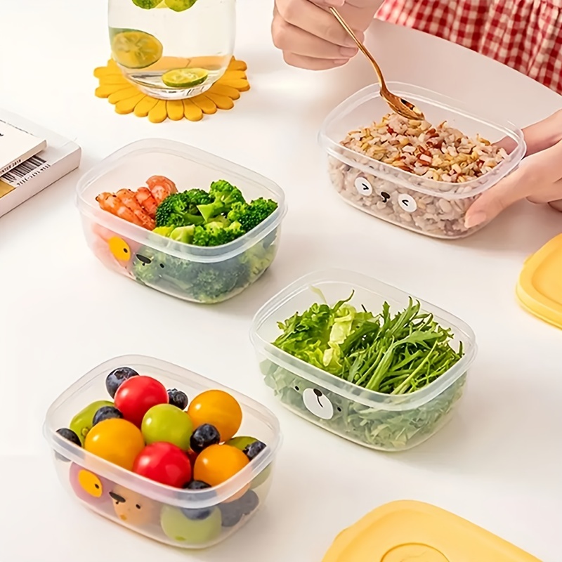 1pc Glass Bento Box, Children And Students Divided Sealed Fruit Box Salad  Box, Microwave Oven Heating Bento Box , Kids School Office Bento Box, Glass  Food Storage Containers With Lids,Back to School