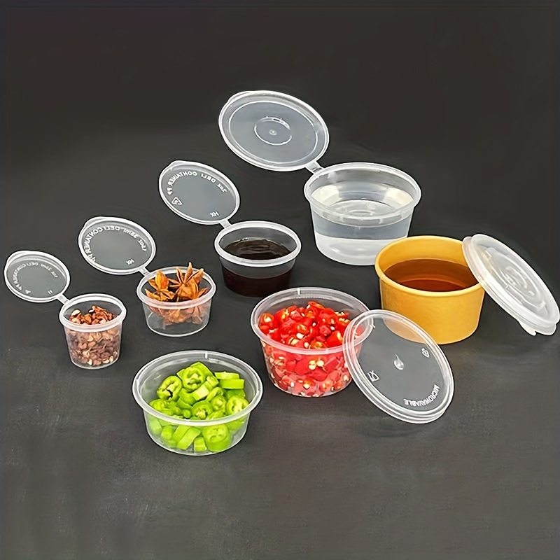 Disposable Seasoning Cup, Plastic Sauce Cups Clear One-piece